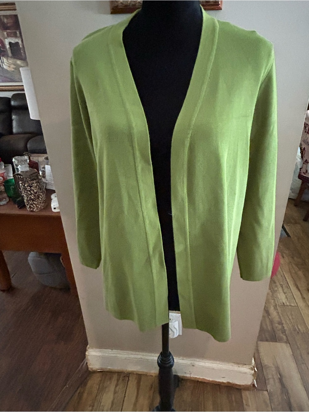 Anne Klein  Green Open-Front Women's Cardigan